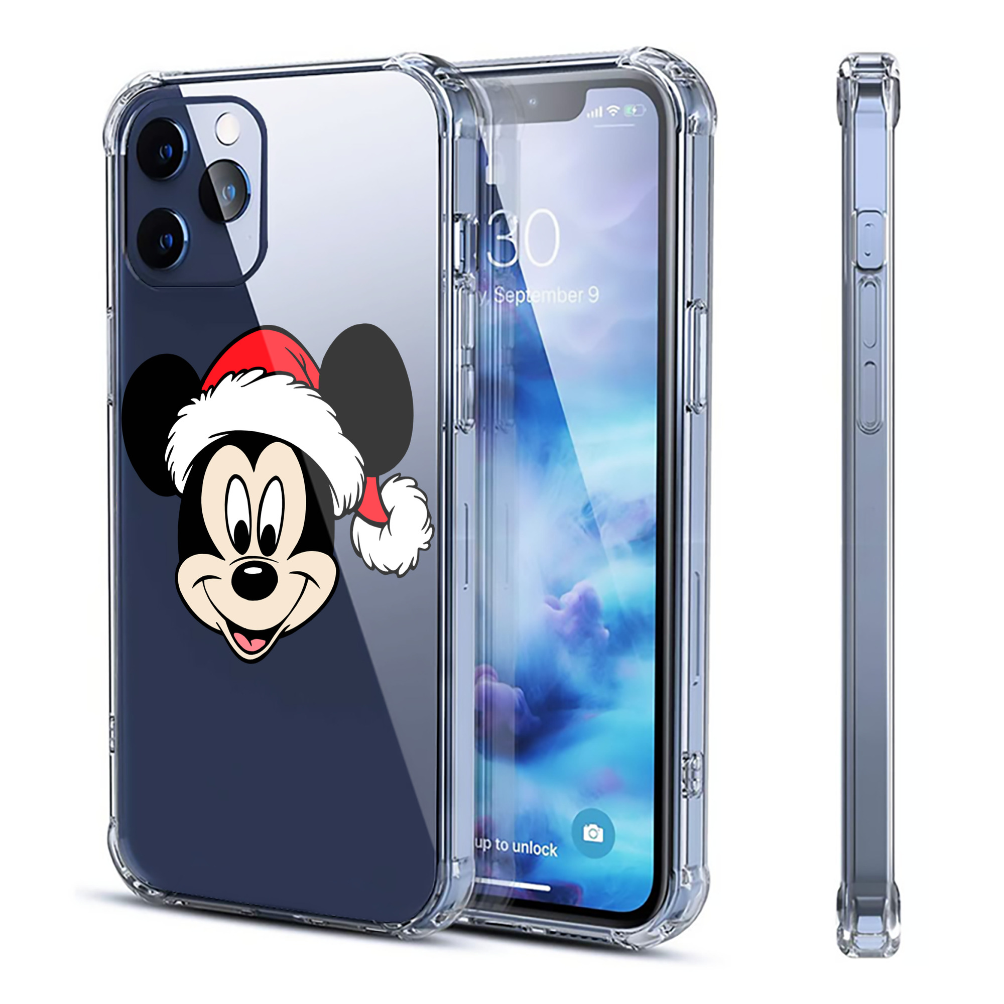 （画像用） ミッキーマウス Mickey Mouse 【iPhone 12シリーズ対応】透明スマホケース（クリアソフトケース）